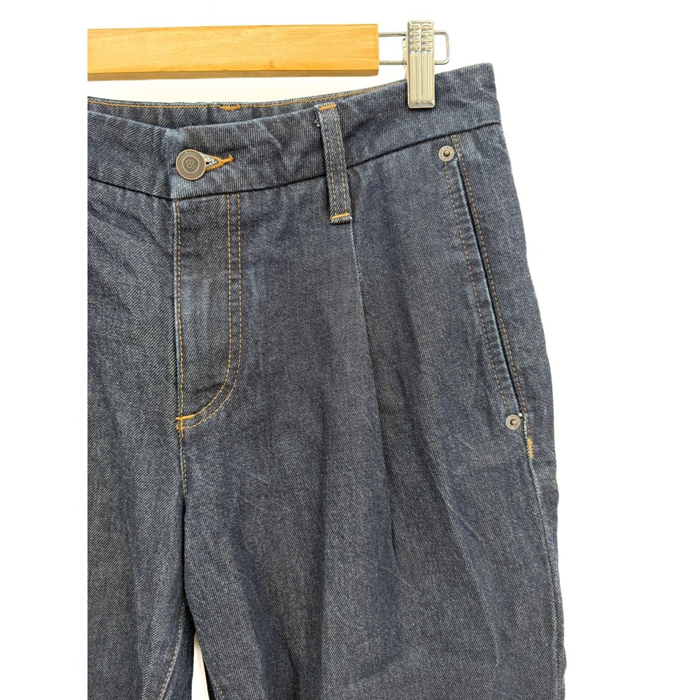 Banana Republic Jeans Women 27/4 Petite Dark Wash Mid-Rise Straight Pleated 0062 - Picture 2 of 9